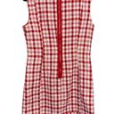 TCEC  Womens Boutique Red Tweed Plaid Dress sz Medium *Missing One Button Photo 1