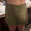 American Eagle Outfitters dark green high waisted embroidered cargo shorts Photo 6