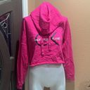 Calvin Klein Jeans  pink cropped pullover hoodie Photo 2