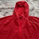 Adidas  orange coral hooded lined full zip nylon logo pockets windbreaker, size M Photo 7