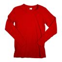 Zyia  Active Size M Laser Cut Pullover TShirt Top Red Long Sleeve Stretch Workout Photo 0