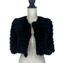 BCBGMAXAZRIA  100% Rabbit Fur Sophiana Jacket in Black Photo 8