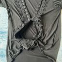 Vintage Havana  Crochet Deep V Neck Faux Wrap Long Sleeve Blouse Small Photo 7