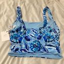 ANDIE NWT  Swim The Siren Tank Top in Blue Floral Swim Top S Photo 2