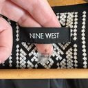 Nine West  Geometric Blazer Cardigan Jacket Black White Open Front Pockets Sz 6 Photo 5