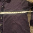 J.Jill  Button Cardigan Fleece w/velour Back/Trim Women’s Large Dark Purple Plum Photo 5