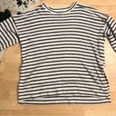 Aerie  Desert Navy White Terry Striped Sweater‎ Size M Oversized Side Slits Photo 9