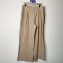 Abercrombie & Fitch Large Linen Ultra Wide Leg Pants Beige Tan Sand Elastic Photo 2