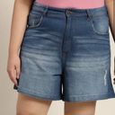 Bermuda Women's plus size 22 Denim cuffed Jean shorts Distressed  Sz 22 waist 38 Photo 8