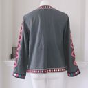 indigo. Moon Blazer Cotton Jacket Boho Grey Pink Tribal Size M NWT $198.00 Photo 2