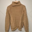 FOR THE REPUBLIC  Brown Chunky Cable Knit Turtleneck Sweater Size Large Photo 7