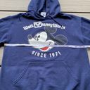 Disney Vintage Mickey Mouse Walt  World Dark Blue Size Medium Hoodie Photo 0