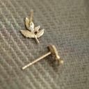 18K Gold Plated Small Tiny Gold Leaf Stud Earrings for Women,Leaves Earrings Photo 2