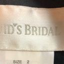 David's Bridal David’s bridal size 2 black satin long pencil skirt gown has V-neck Photo 13