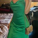 Pretty Little Thing Green Satin Dress Photo 2