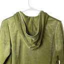 BCBG MAXAZRIA Green Velour Zip Up‎ Sweater Y2K Velvet Hoodie Sz Medium Photo 4