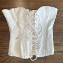 Huelley Rose White Denim Lace Up Corset Size Medium In Pristine Condition Photo 0