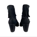 Lauren Ralph Lauren Mara Black Oiled Suede Fringe Heel Booties Sz 8 Photo 4