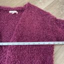 Love Tree  Burgundy Fuzzy Open Front Long Length Cardigan ~ Women’s Size S Photo 11