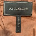 BCBG Max Azria Reiss Vegan Suede Leather Jacket Fringe Accents Toffee Brown Photo 8