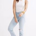Madewell $138  Mid-Rise Classic Straight Jeans in Wellingford Wash: Knee-Rip 29 Photo 0