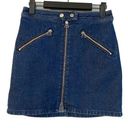 Rag and Bone  Denim Mini Skirt Size 25 Blue Womens Dark Wash Zipper Pockets Grunge Photo 0