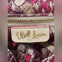 Elliott Lucca Blue & Cream Floral Pebbled Leather Hobo Bag Purse Photo 5