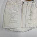 Vanilla Star Jeans Vanilla Star White Denim Distressed Raw Hem Jean Mini Skirt Women's Size 7 Photo 2