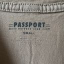 Passports Nude tan embroidered t-shirt “ Masterpiece “ Passport brand S Photo 2