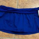 La Blanca NWT  Blue Shirred Samba Slit Skirted Bikini Swim Bottoms Size 8 Photo 0