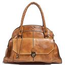 Patricia Nash Vintage Patrica Nash Italian Leather Brown Satchel Handbag 17x7" Handles Purse Photo 0