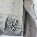 BCBGMAXAZRIA  Womens M Olympia Gray Faux Leather Moto Jacket Biker Classic Photo 3