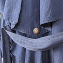 Vintage Blue Braefair  Trench Coat Rain Jacket Front Tie Size Women's 4 + Scarf Photo 10