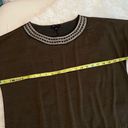 AB Studio Dressy Top | Embellished Neckline | Size Large | Short Sleeves Photo 5