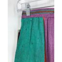 American Vintage VTG 80s Prophecy Midi Skirt Womens XS Multicolor Purple Green Red Linen Blend Photo 6