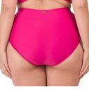 Raisin's  CURVE High-rise Ruched front Costa Swim Solid Pink Bikini Bottom 22W NWT Photo 1