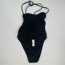 Good American NEW  Swimsuit Medium One Piece Shine Barely There Black Tie NWOT Photo 5