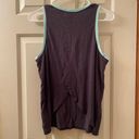 Peloton Flow Tulip Back Tank Top Size Large Black Teal Trim Photo 1