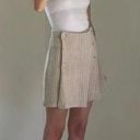 Moda Int’l Vintage 90s Linen Knit Sailor Button Skort Beige/White Photo 0