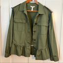 Matilda Jane  Lightweight Olive Green Boho Patchwork Ruffle Hem Jacket Sz Medium Photo 5