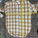 Maeve Anthropologie  XS Tan White Buffalo Checkered The Bennet Buttondown Shirt Photo 10