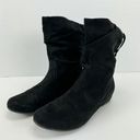 X-Appeal  Size 8 Womens Carney Wedge Boot Black Faux Suede Photo 2