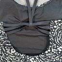 Hurley  One Piece Swimsuit Women's Large Black White Cheeky Crossover Back Photo 5