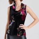 Natori  NEW Winter Peony-V Cowl Neck Sleeveless Blouse Velvet Size Medium Womens Photo 0