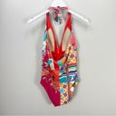 Johnny Was  Color Twist One-piece Orange Halter Swimsuit Size Medium M NWT Photo 5