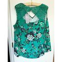 Daniel Rainn NWT  Blouse Tank Top Shirt Green Floral Open Back Size XXL Photo 2