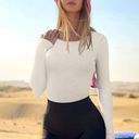 One Piece NEW Ribbed  Crewneck Long Sleeve Bodysuit L Photo 2