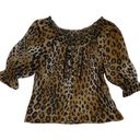 Women’s Y2K animal print sheer top Brown Photo 0