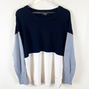 DKNY Neutral Colorblock Sweater Size Large Photo 5