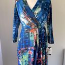 Oleg Cassini NWT  Abstract Print Wrap Dress Photo 1